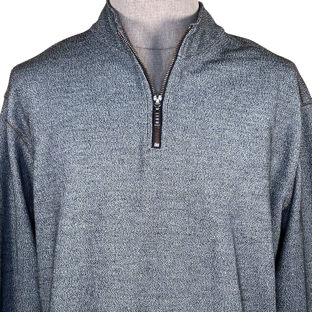 ROWM 1/4 Zip Charcoal Pullover With Copper Colored Stitching. XXL EUC - Picture 2 of 13